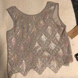 Paper Crane detailed crop top